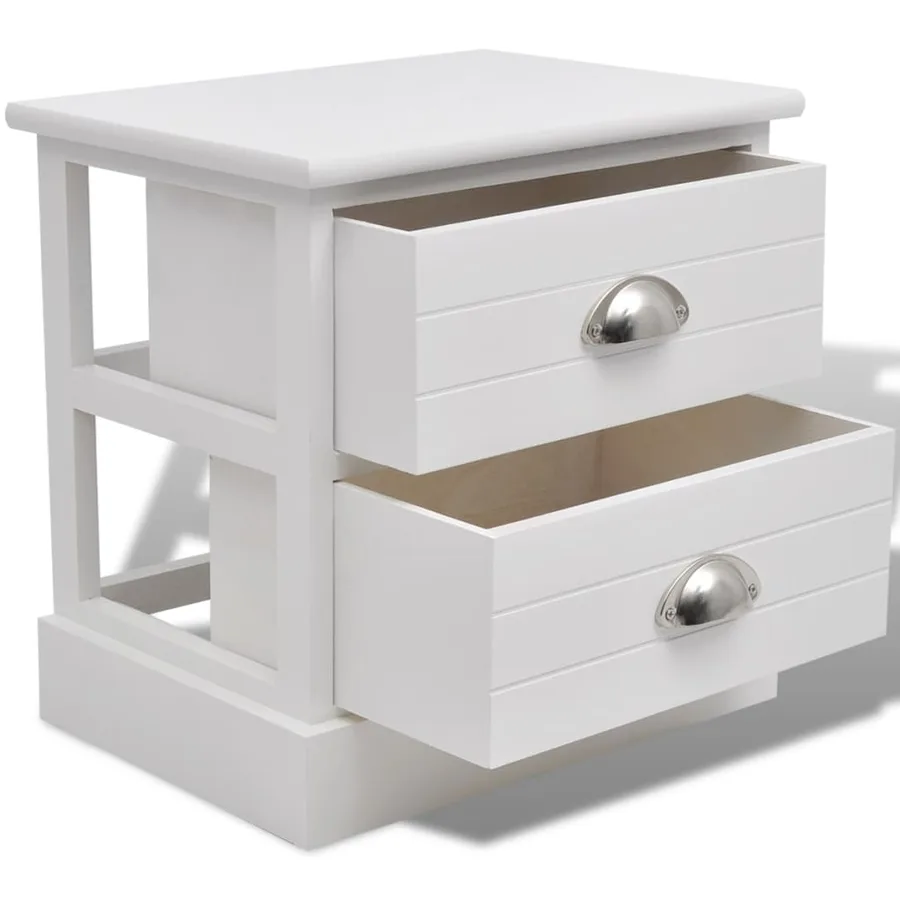Table de chevet en style français 2 pcs Blanc - 4