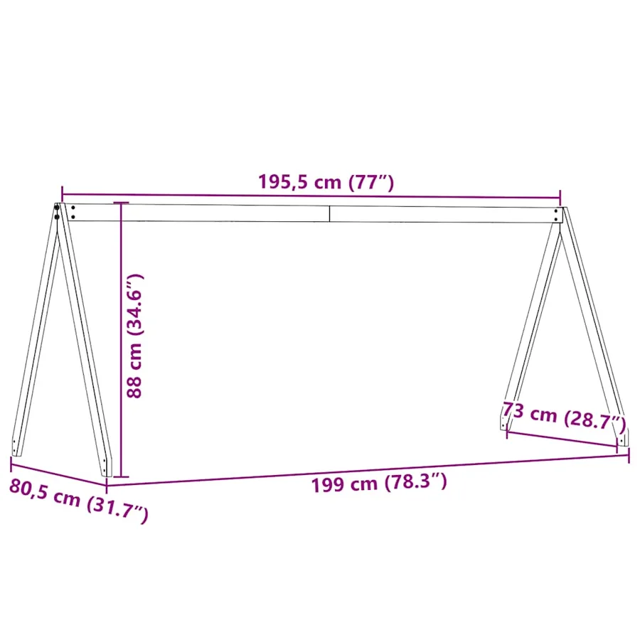 Toit de lit pour enfants 199x80,5x88 cm bois de pin massif - 9