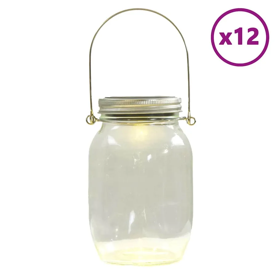 Lampe solaire en verre d'extérieur 12 pcs blanc chaud - 2