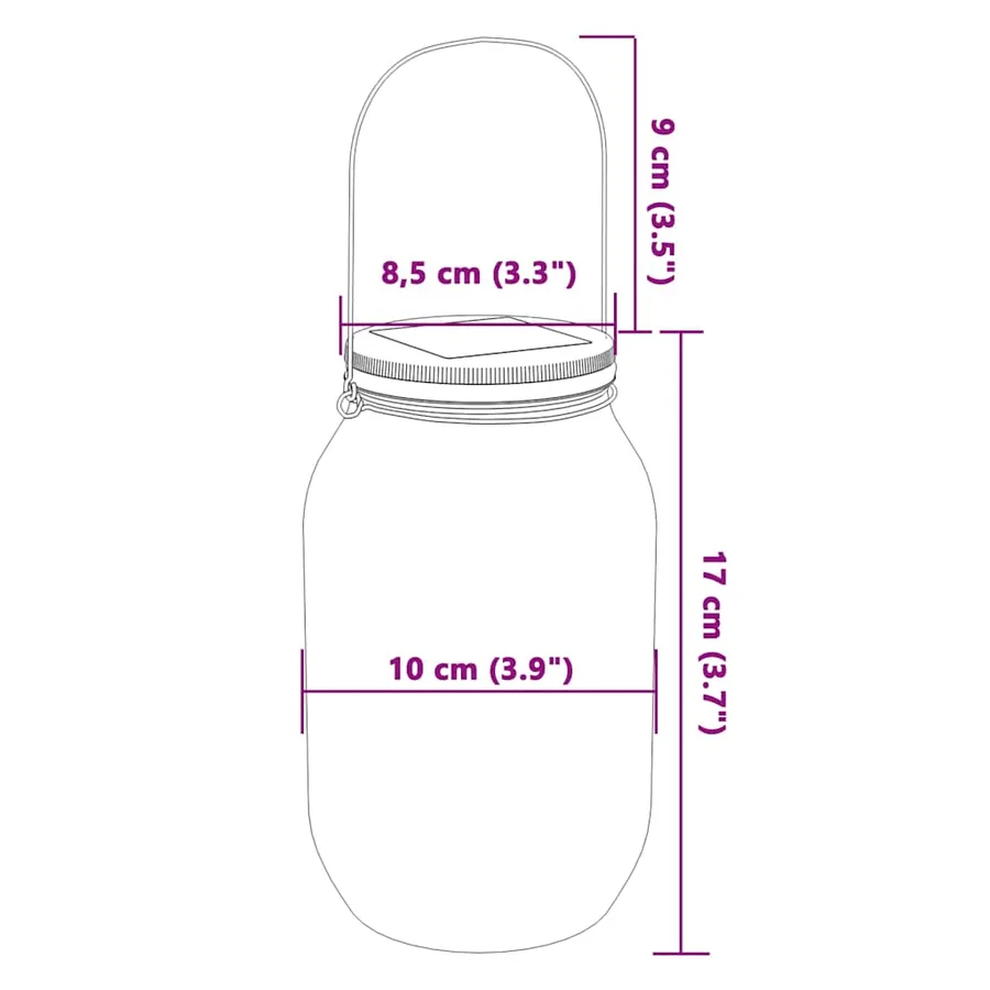 Lampe solaire en verre d'extérieur 12 pcs blanc chaud - 8