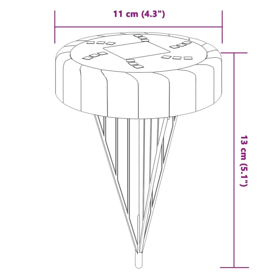 Lampes solaires de sol et piquets de sol extérieur 4 pcs - 6