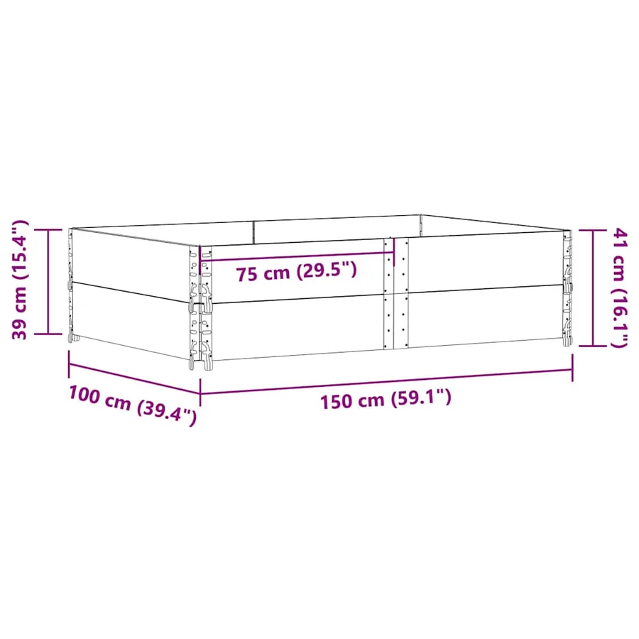Jardinière 150x100 cm bois de pin massif - 7