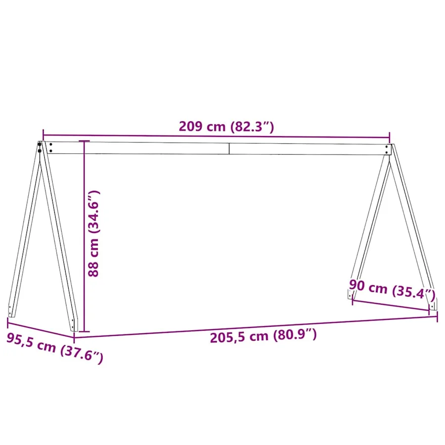 Toit de lit pour enfants 209x95,5x88 cm bois de pin massif - 9