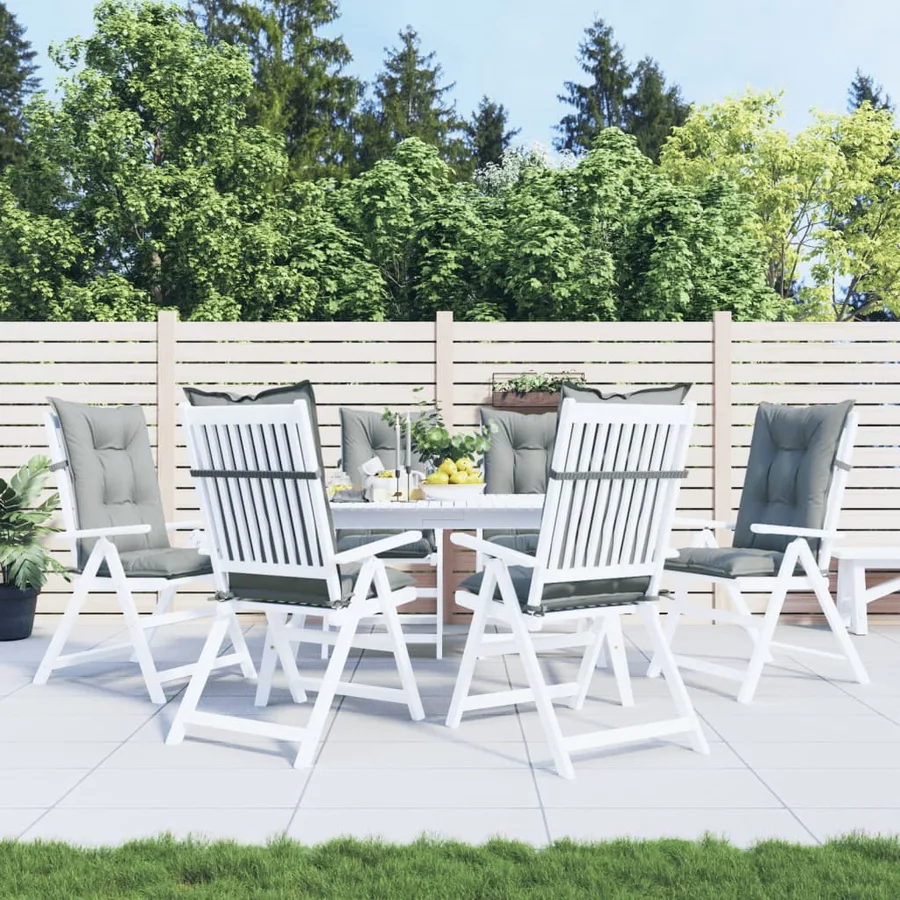 Coussins de chaise à dossier haut lot de 6 gris clair mélangé - 3