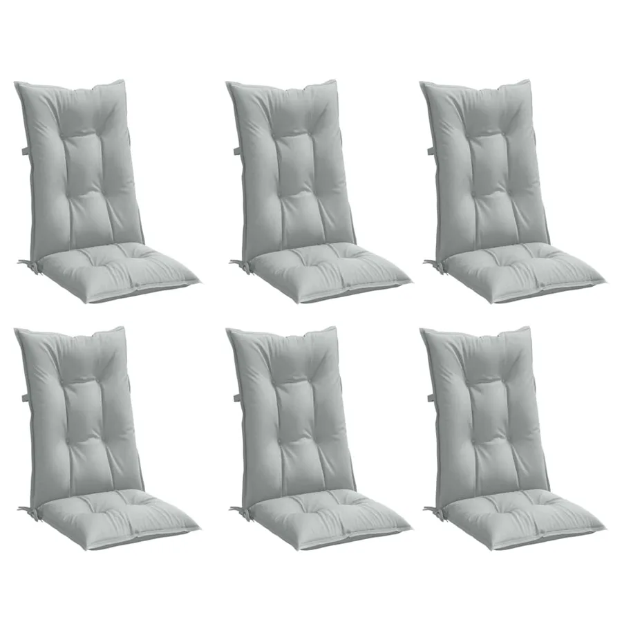 Coussins de chaise à dossier haut lot de 6 gris clair mélangé - 4