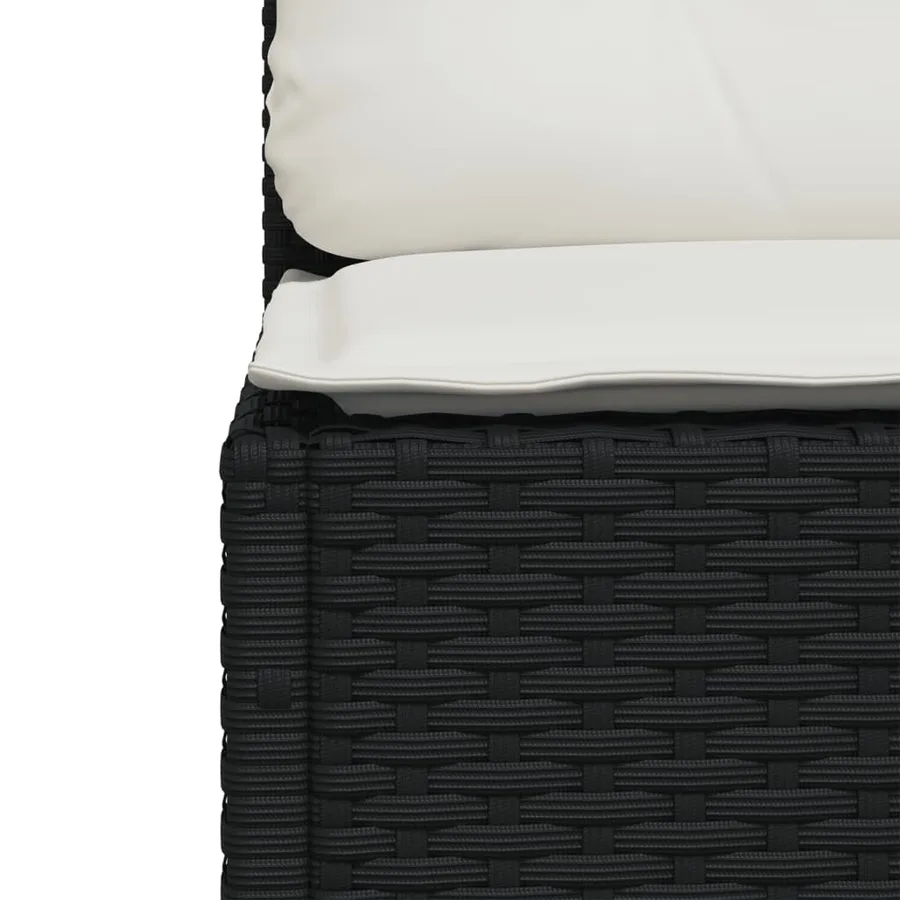 Canapé de jardin sans accoudoirs coussins noir résine tressée - 7