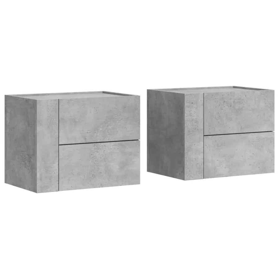 Tables de chevet murales 2 pcs gris béton 45x30x35 cm - 2