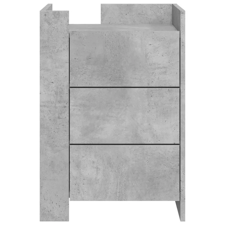Table de chevet gris béton 45x50x65 cm bois d'ingénierie - 4