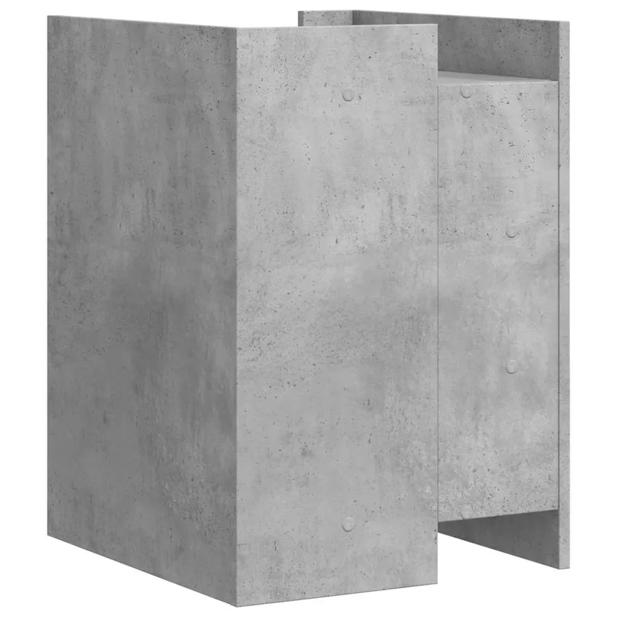 Table de chevet gris béton 45x50x65 cm bois d'ingénierie - 6