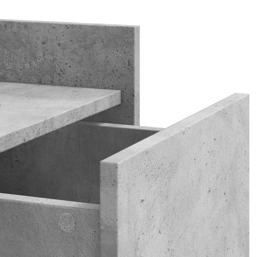 Table de chevet gris béton 45x50x65 cm bois d'ingénierie - 9