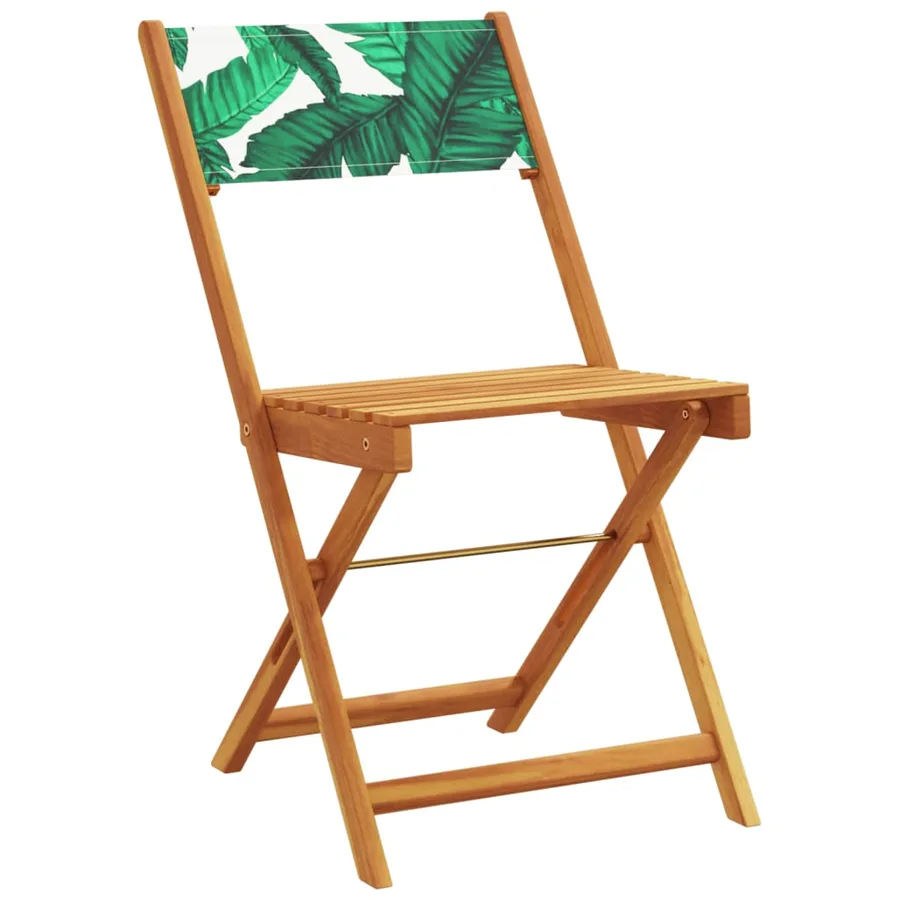 Chaises de jardin pliantes lot de 6 vert tissu et bois massif - 3