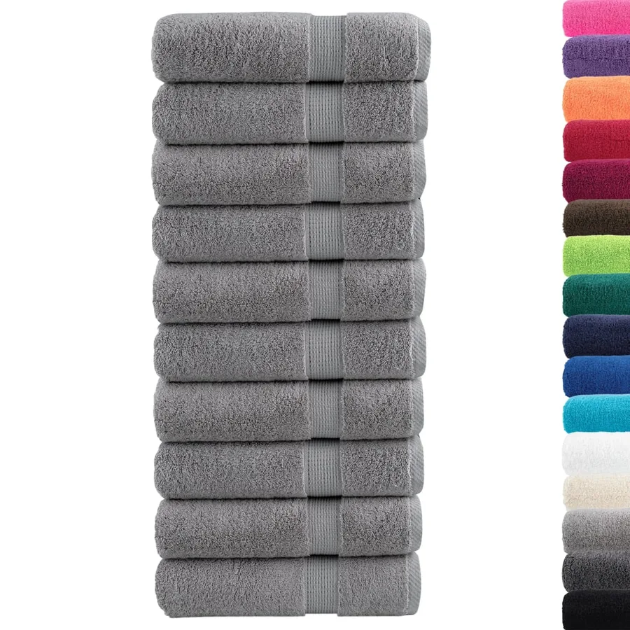 Serviettes de douche de qualité supérieure SOLUND 10 pcs gris - 2