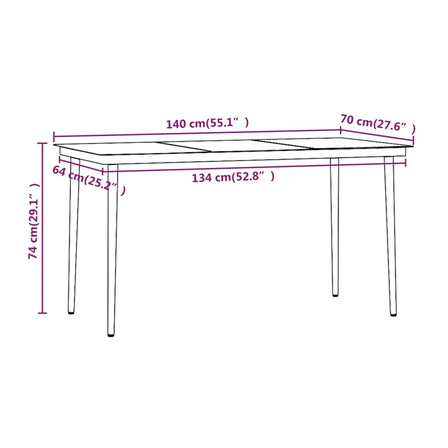 Ensemble à manger de jardin et coussins 5 pcs Marron - 8