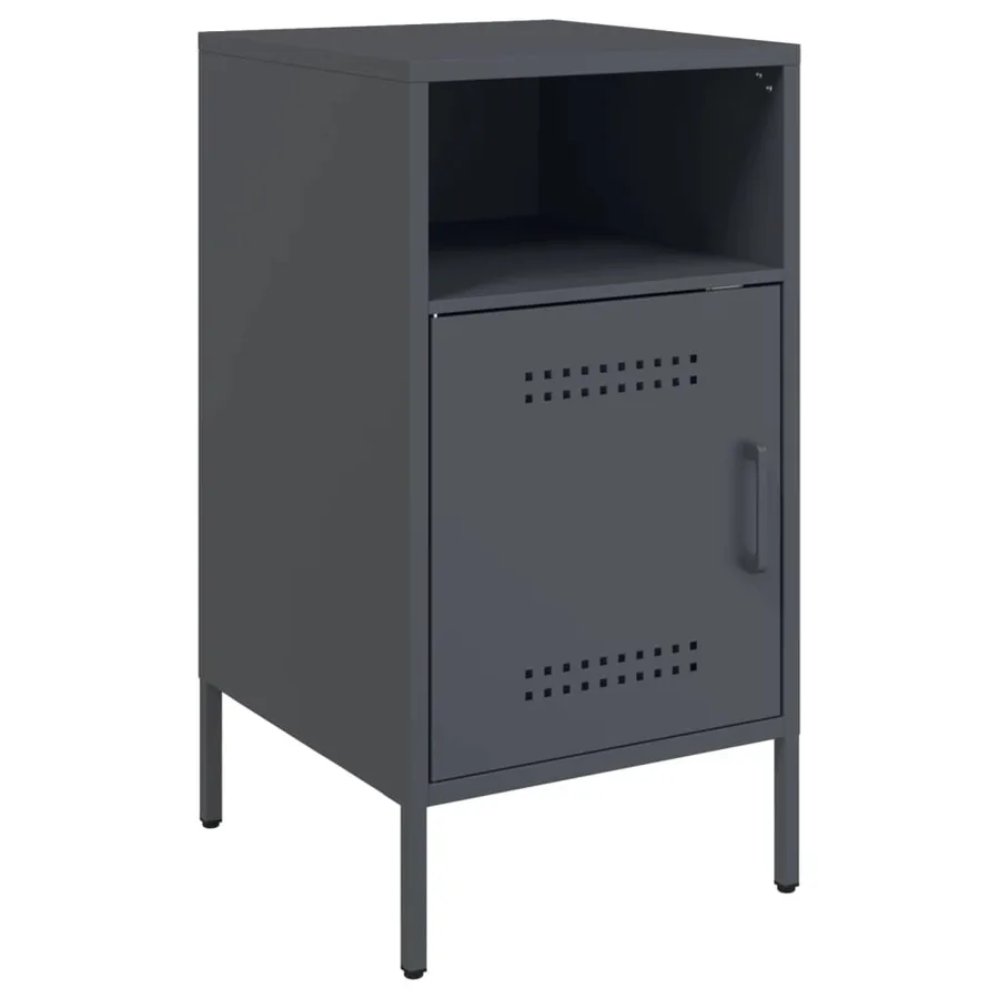 Table de chevet anthracite 36x39x68 cm acier - 2