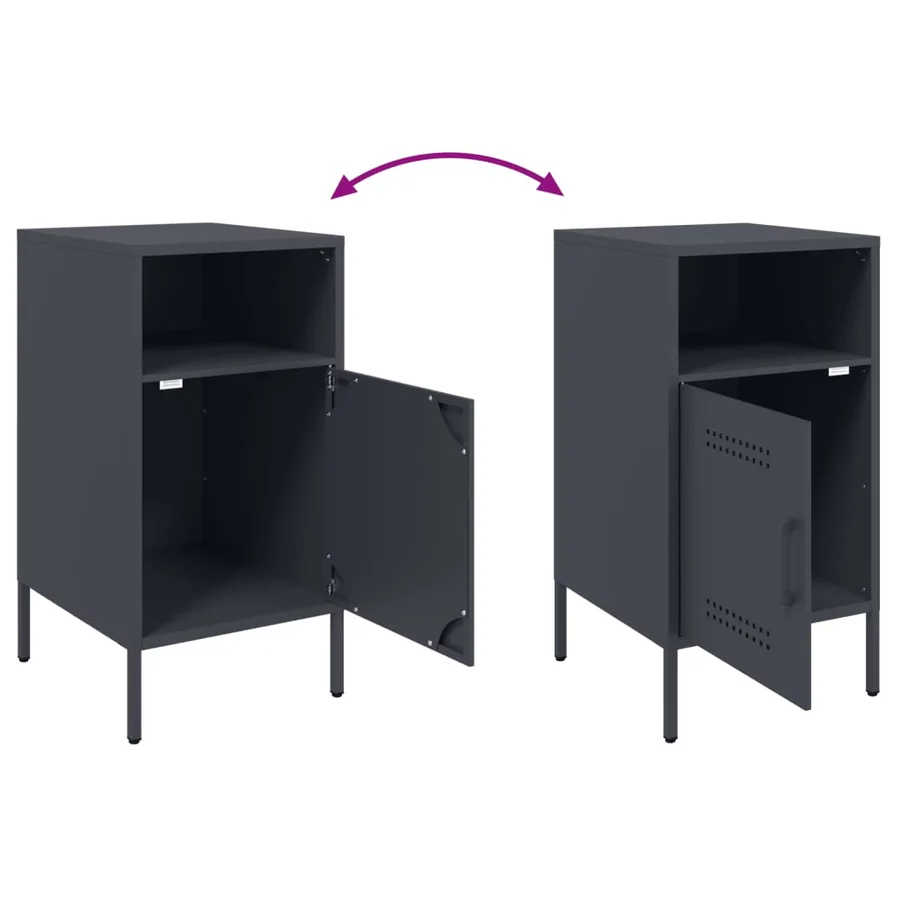 Table de chevet anthracite 36x39x68 cm acier - 9