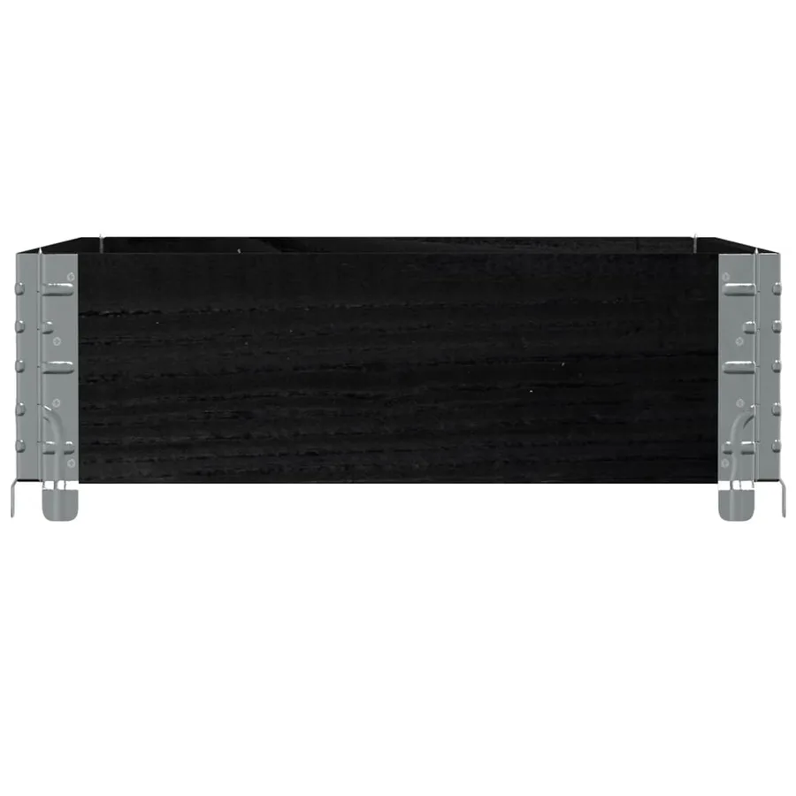 Jardinière noir 80x60 cm bois massif de pin - 4