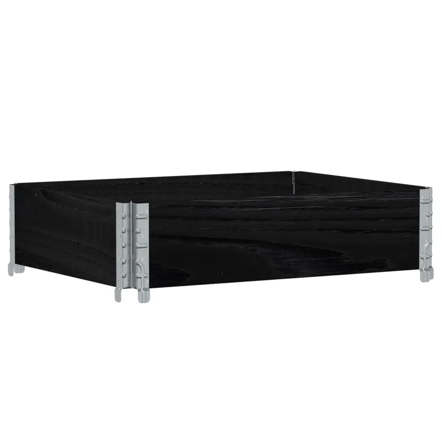 Jardinière noir 80x60 cm bois massif de pin - 5