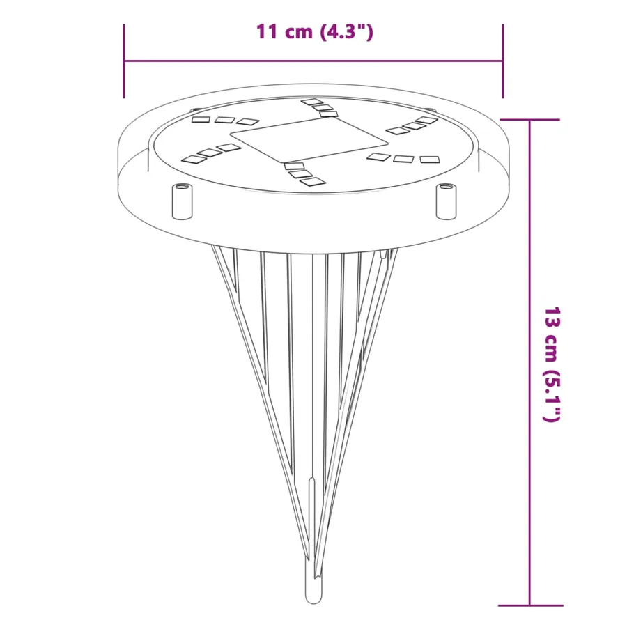 Lampes solaires de sol et piquets de sol extérieur 4 pcs - 6
