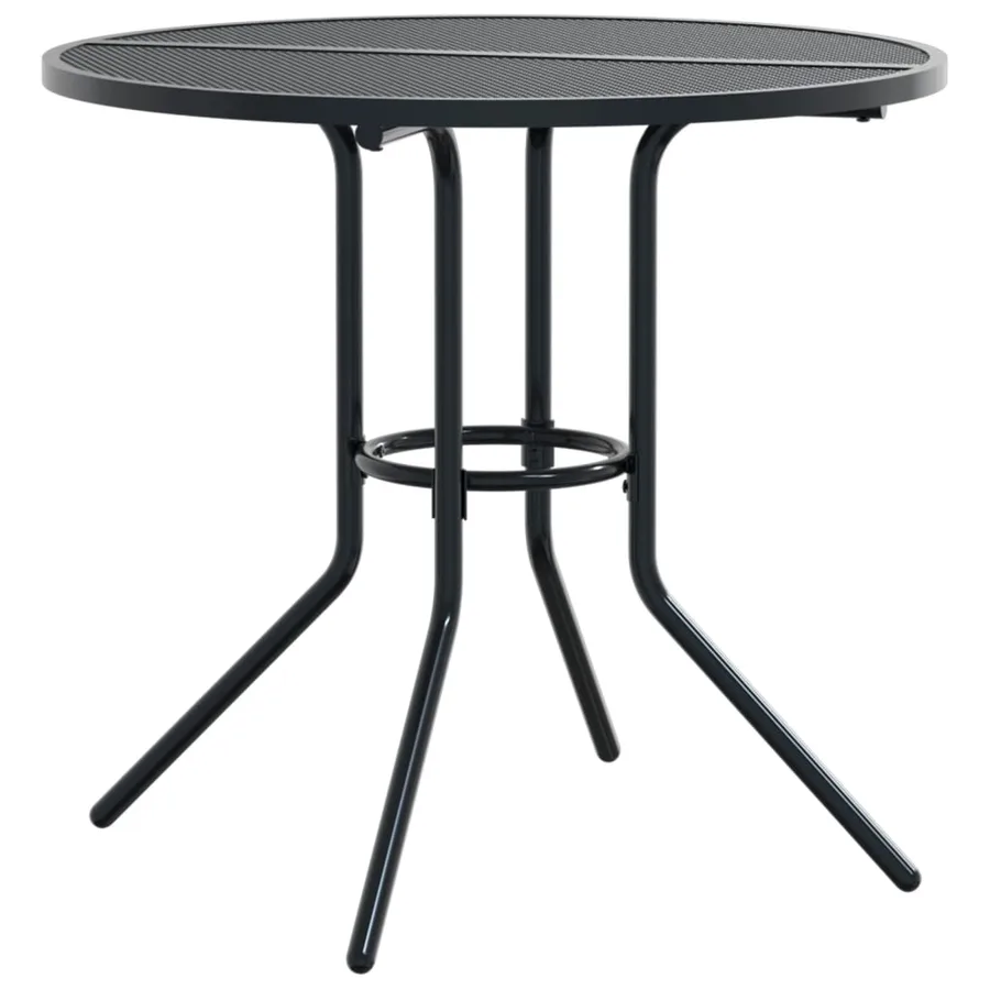 Table de patio ronde anthracite acier enduit de poudre - 2