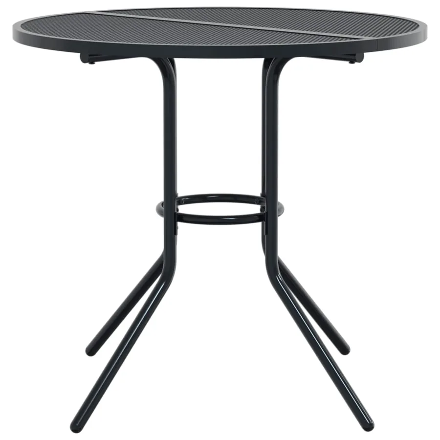 Table de patio ronde anthracite acier enduit de poudre - 4