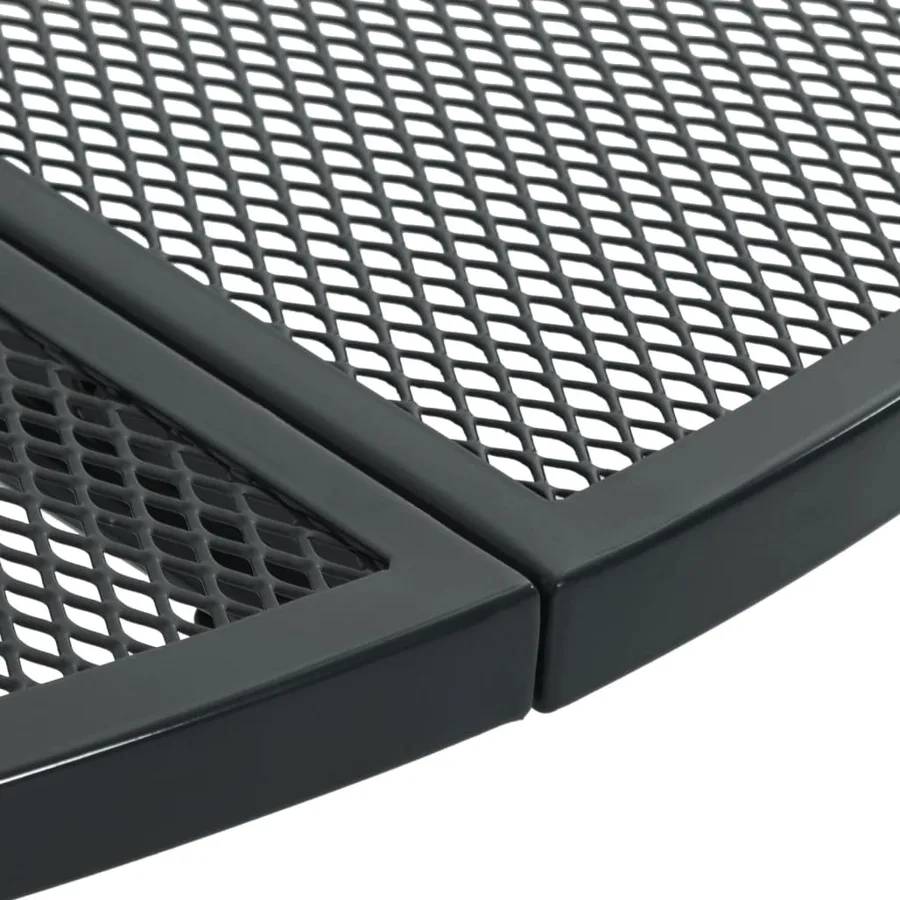 Table de patio ronde anthracite acier enduit de poudre - 5
