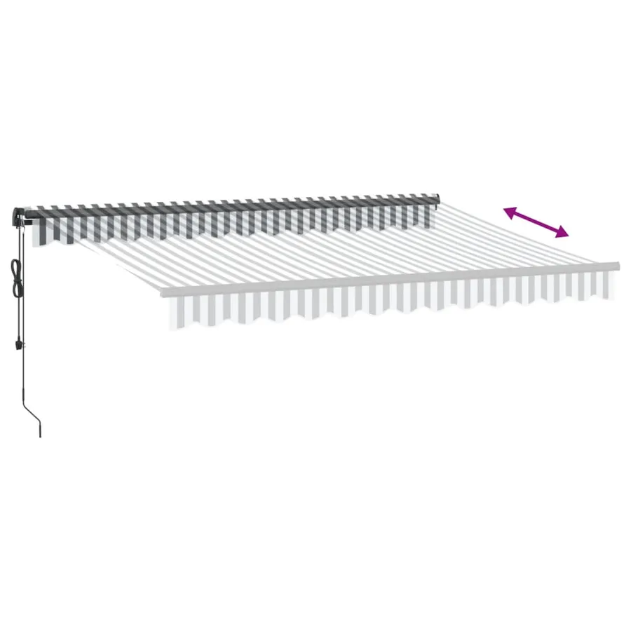 Auvent rétractable automatique avec LED anthracite et blanc - 6