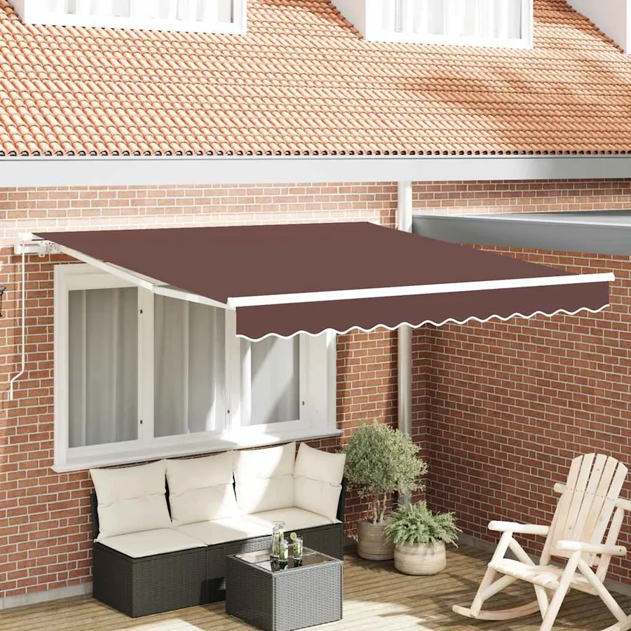Auvent manuel rétractable marron 300x250 cm