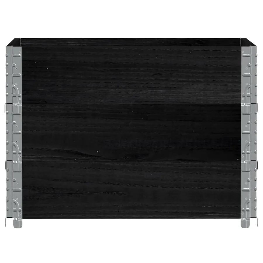 Jardinière noir 80x60 cm bois massif de pin - 3