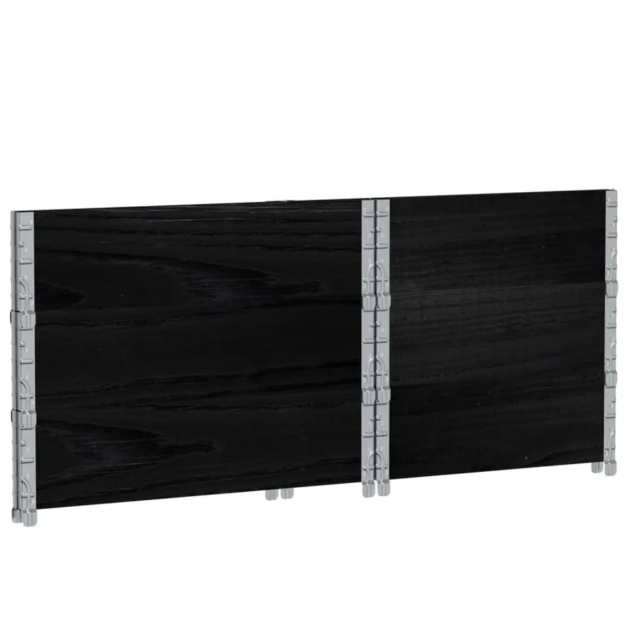 Jardinière noir 80x60 cm bois massif de pin - 6