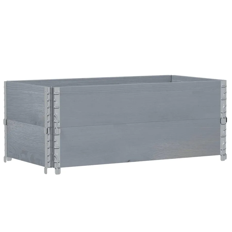 Jardinière gris 100x50 cm bois massif de pin - 2