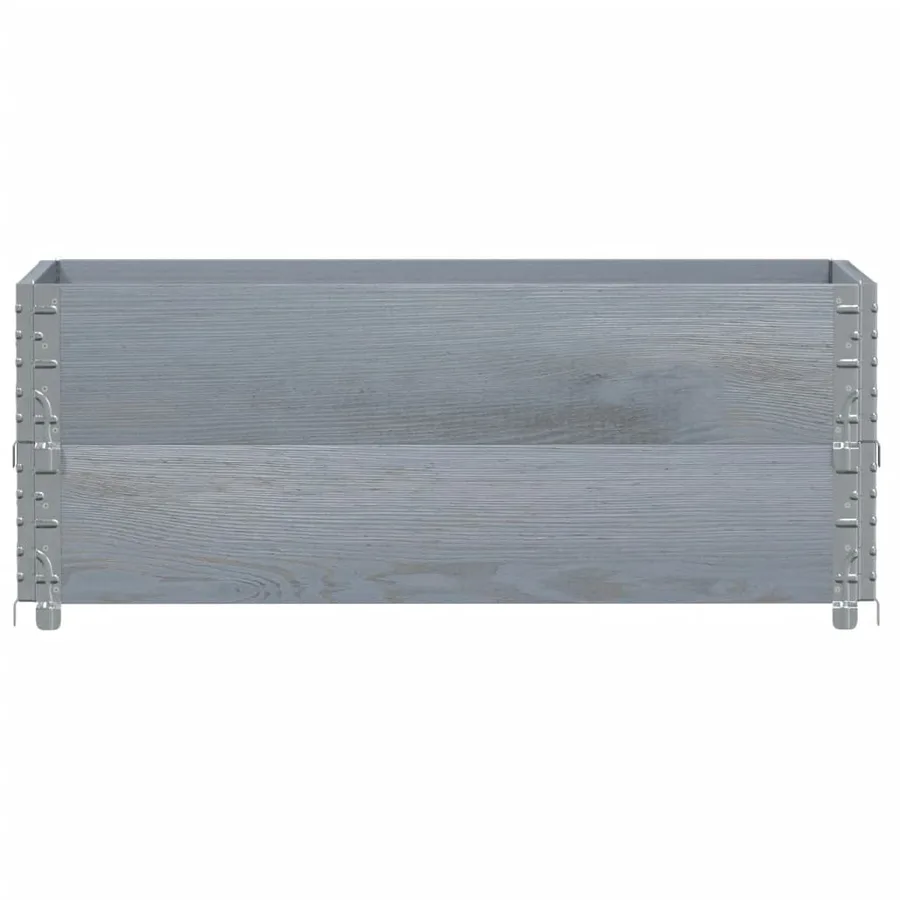 Jardinière gris 100x50 cm bois massif de pin - 3