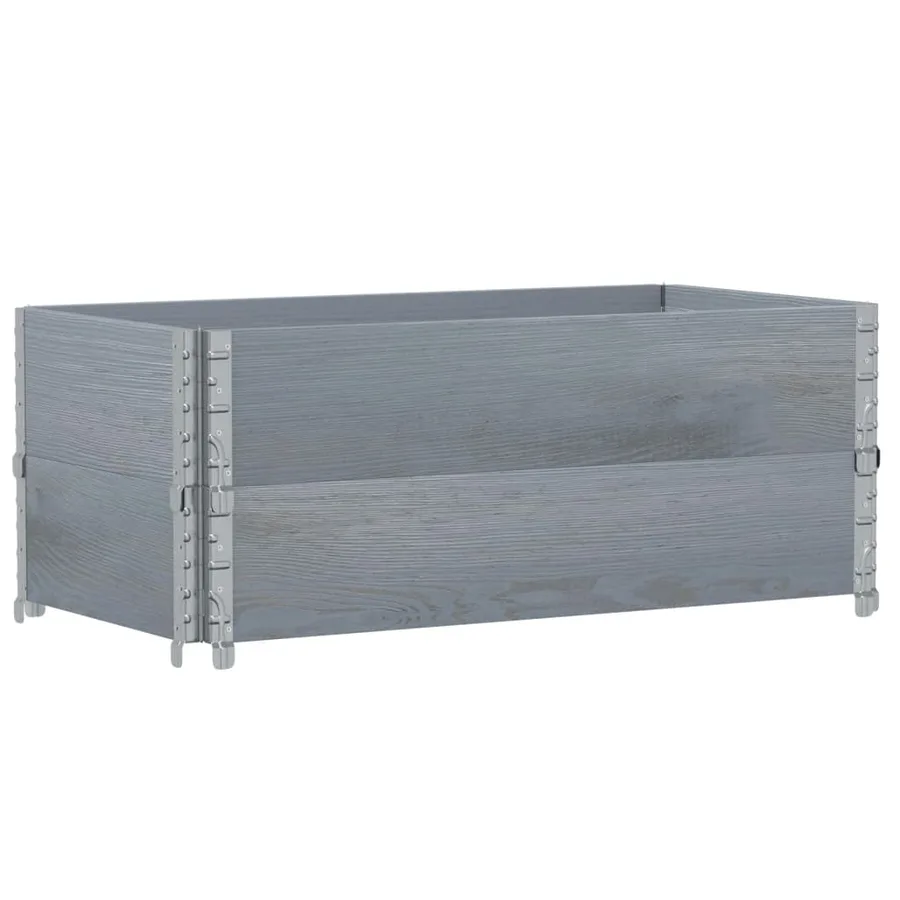 Jardinière gris 100x50 cm bois massif de pin - 5