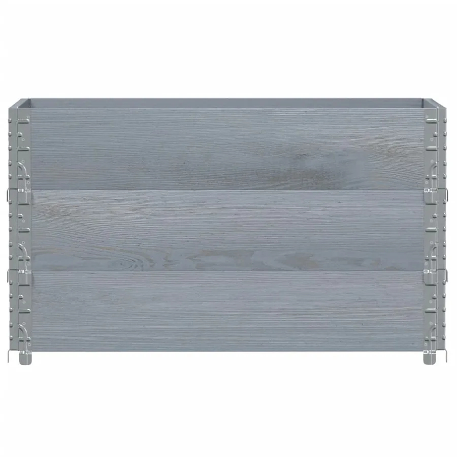 Jardinière gris 100x50 cm bois massif de pin - 3