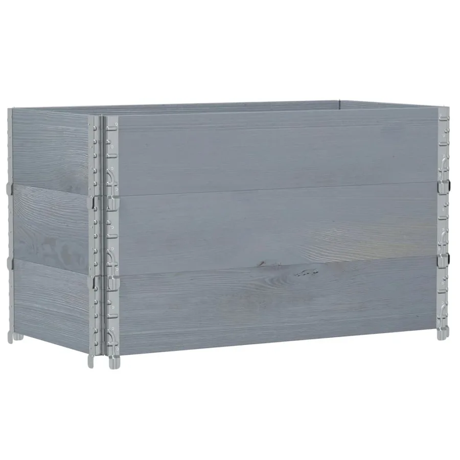 Jardinière gris 100x50 cm bois massif de pin - 5