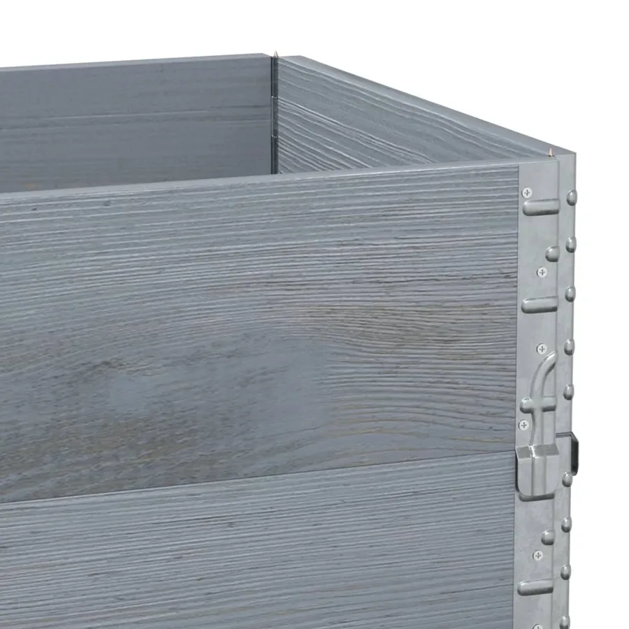 Jardinière gris 100x50 cm bois massif de pin - 7