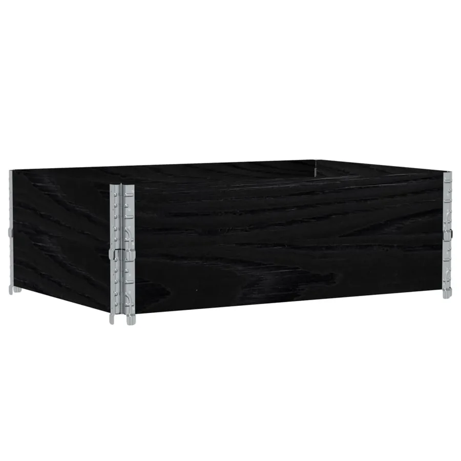Jardinière noir 120x80 cm bois massif de pin - 5