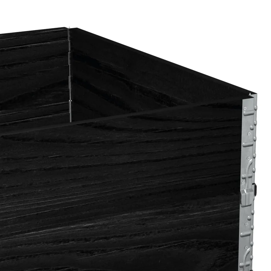 Jardinière noir 120x80 cm bois massif de pin - 7