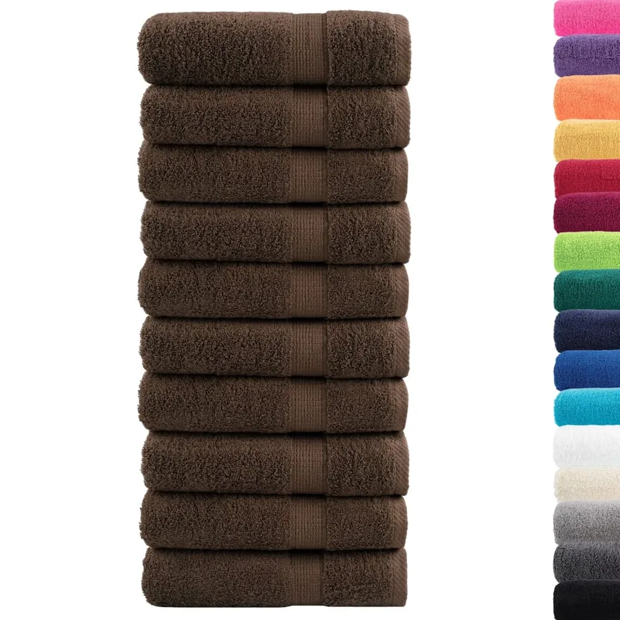 Serviettes de bain de qualité supérieure SOLUND 10 pcs marron - 2