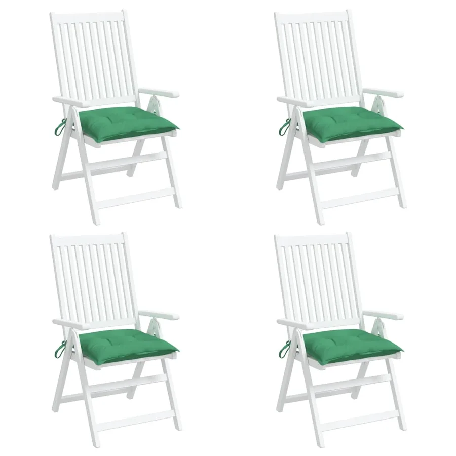Coussins de chaise lot de 4 vert 50x50x7 cm tissu oxford - 4