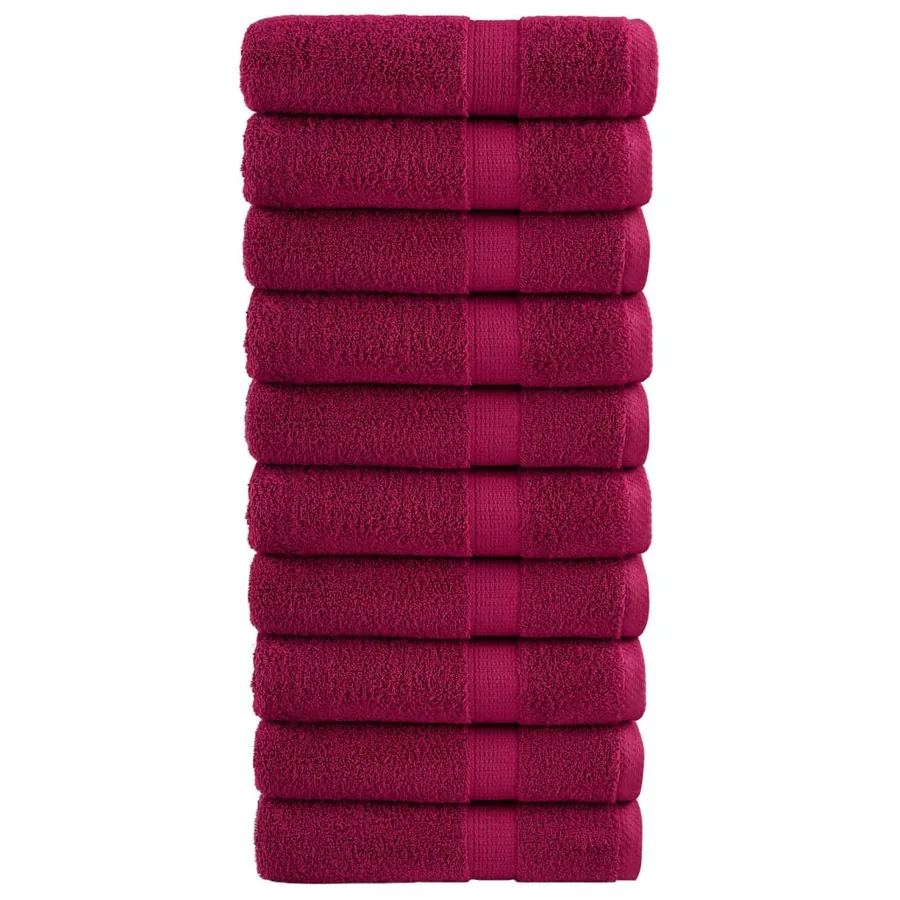 Serviettes de bain de qualité supérieure SOLUND 10 pcs bordeaux