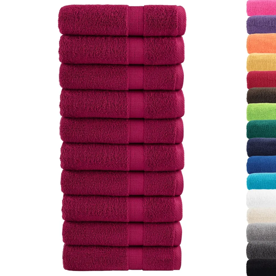 Serviettes de bain de qualité supérieure SOLUND 10 pcs bordeaux - 2