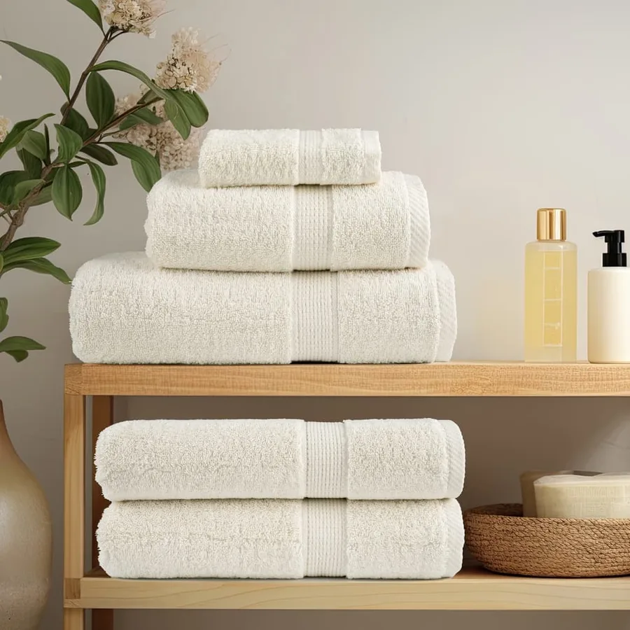 Serviettes de douche de qualité supérieure SOLUND 4 pcs crème - 3