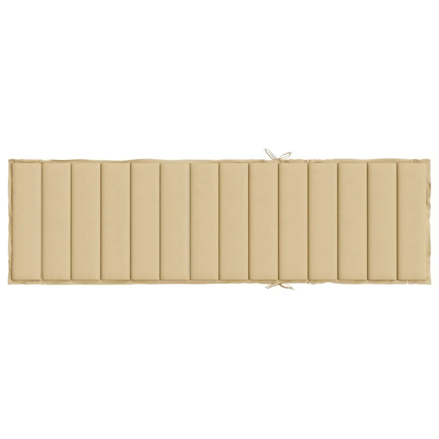 Coussin de chaise longue beige mélangé 200x70x4 cm tissu - 5
