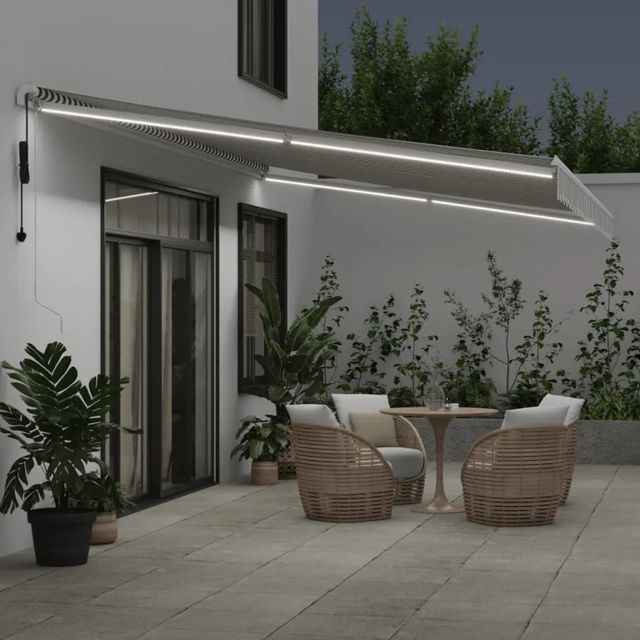 Auvent rétractable automatique avec LED anthracite et blanc - 3