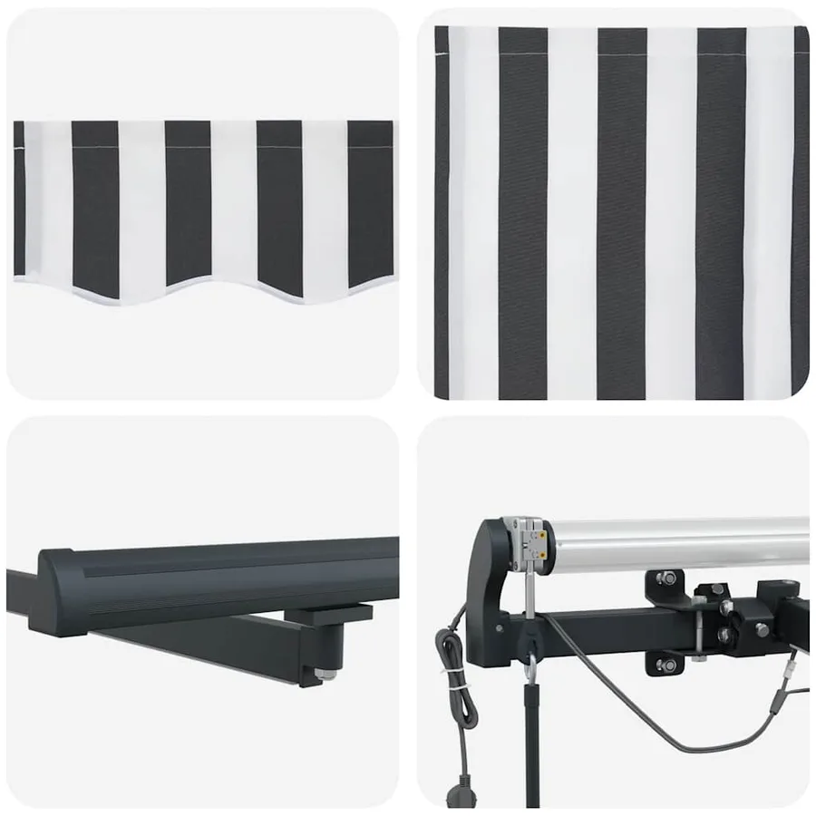 Auvent rétractable automatique avec LED anthracite et blanc - 11