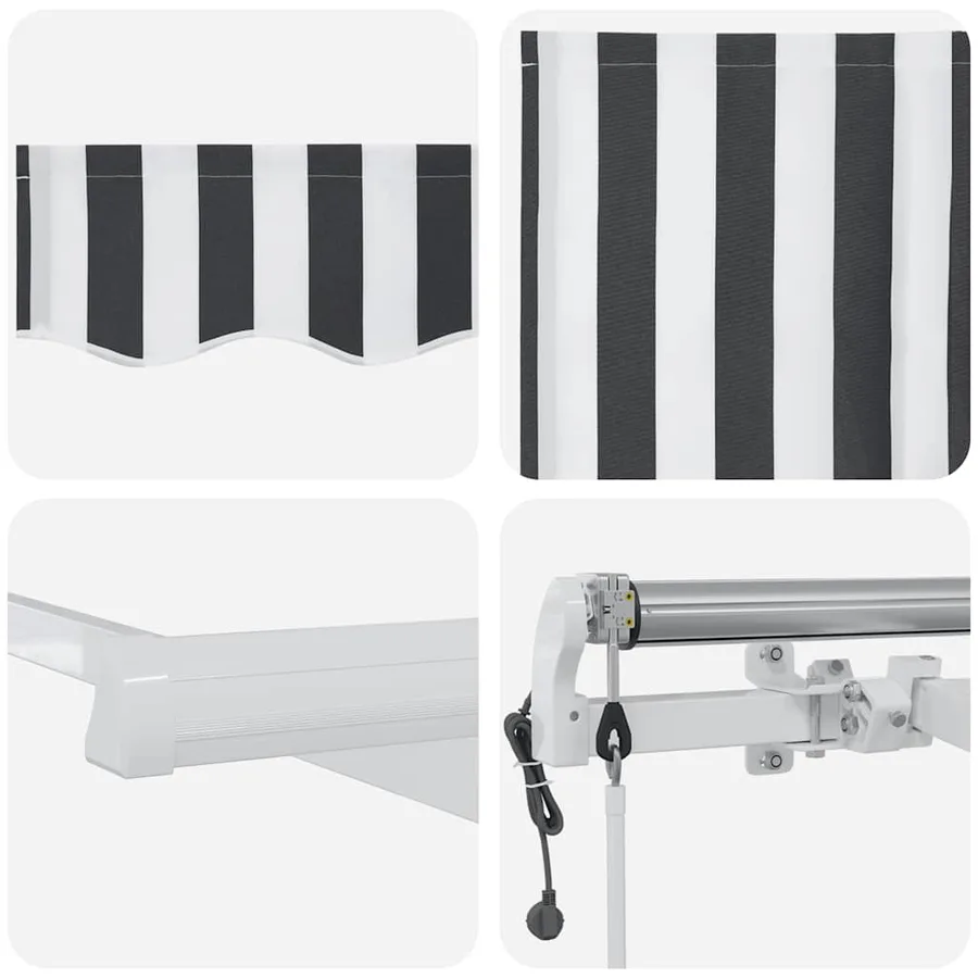 Auvent rétractable automatique anthracite et blanc 450x300 cm - 10