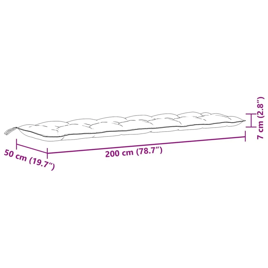 Coussins de banc de jardin lot de 2 beige mélangé tissu - 10
