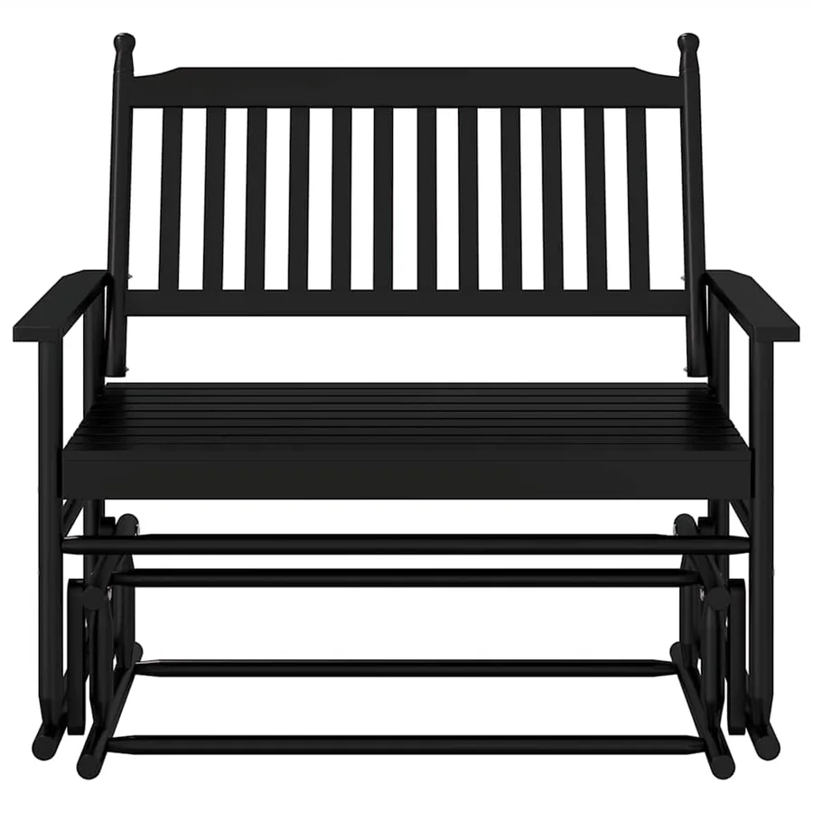 Banc balancelle noir 118x70x104,5 cm bois massif de peuplier - 4