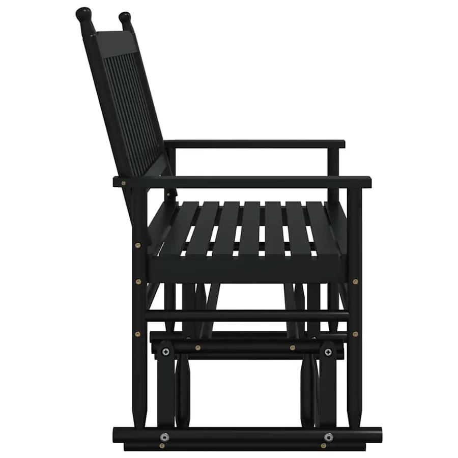 Banc balancelle noir 118x70x104,5 cm bois massif de peuplier - 5