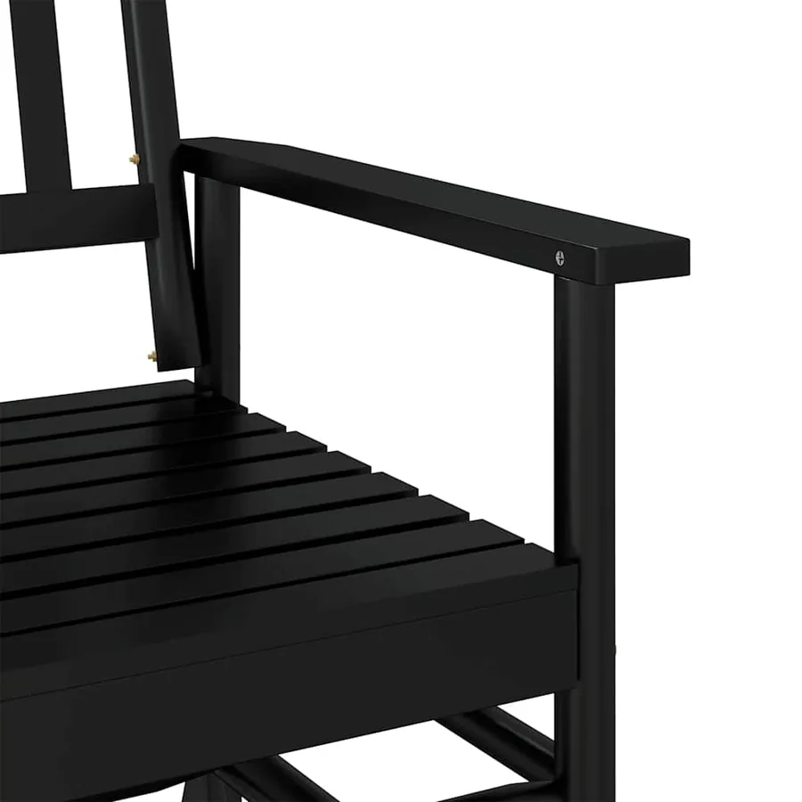Banc balancelle noir 118x70x104,5 cm bois massif de peuplier - 7